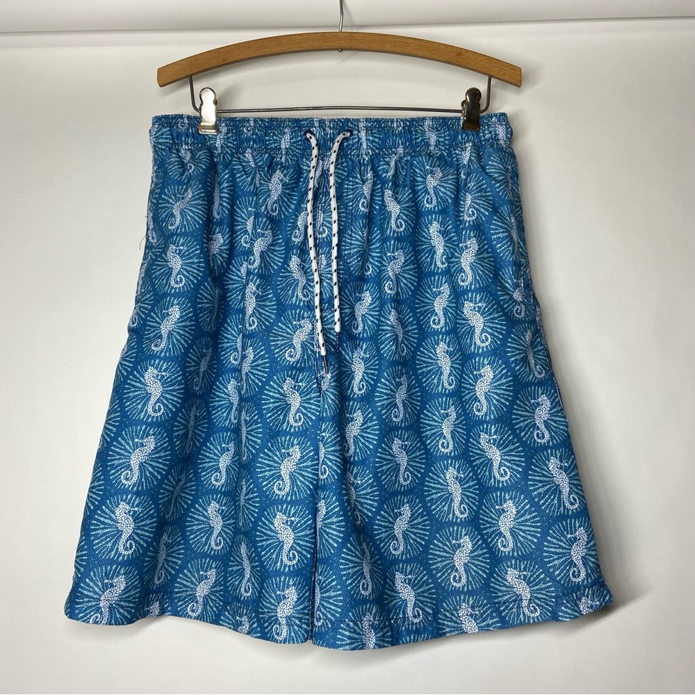 Nat Nast Large Shorts Mens Seahorse Swim Trunks Novelty Print Lined Mesh Net